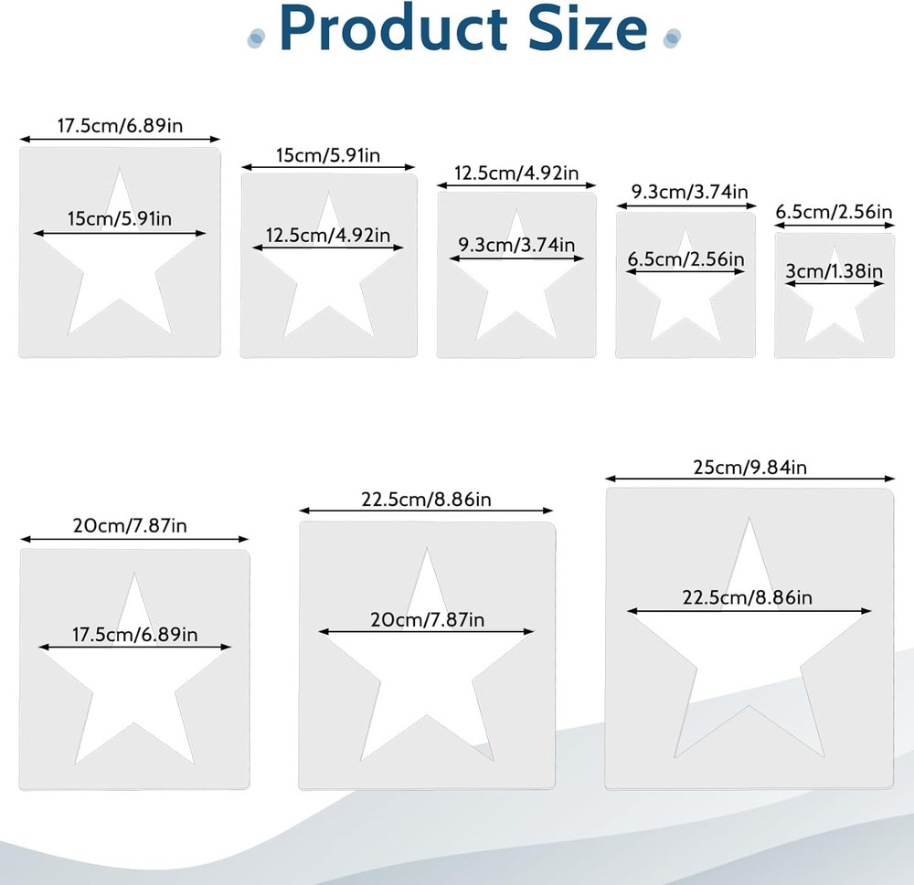 Large Star Stencil Paint Templates Reusable