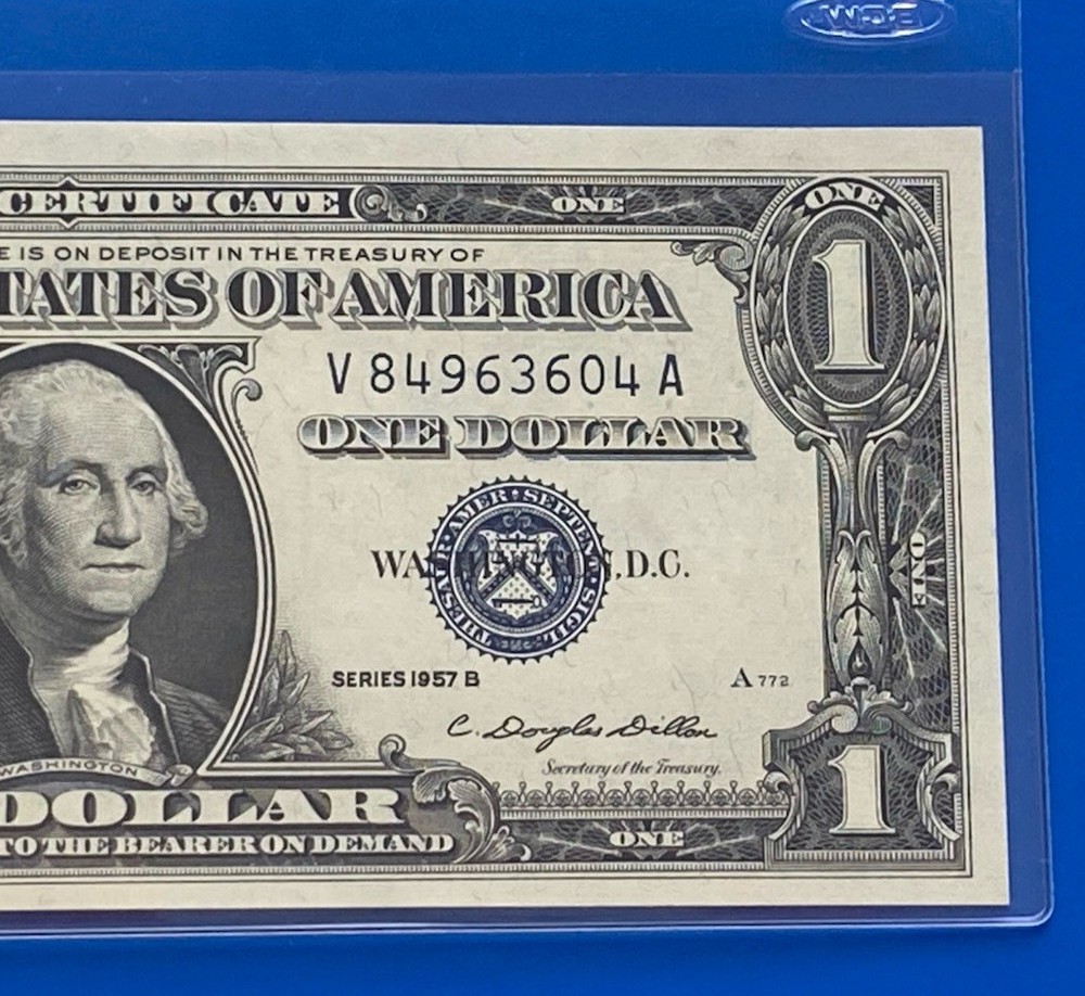 1957B $ 1 DOLLAR SILVER CERTIFICATE Block V-A UNCIRCULATED
