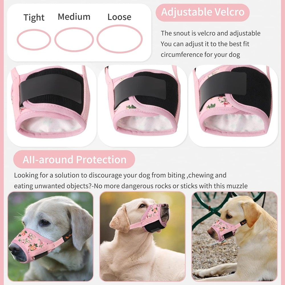 Comfort Fit Adjustable Dog Muzzle - Breathable Mesh for Safe Socialization