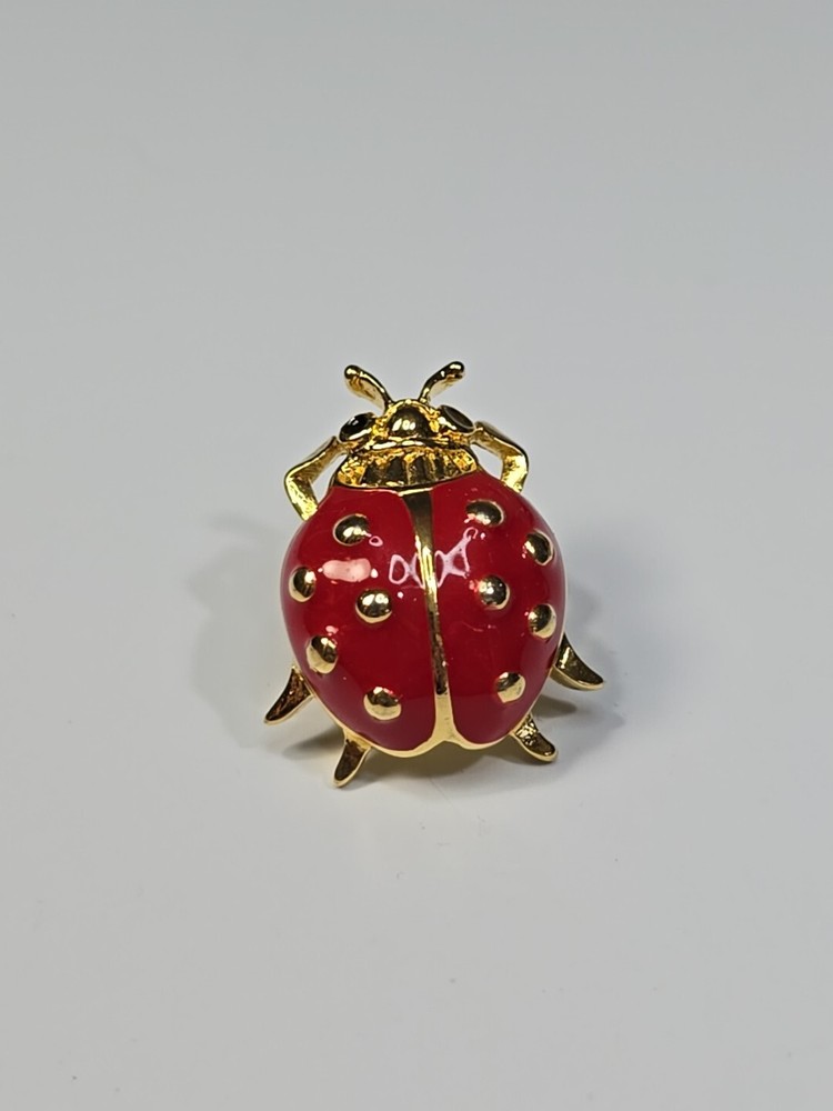 Trifari Red Ladybug Beetle Lapel Pin