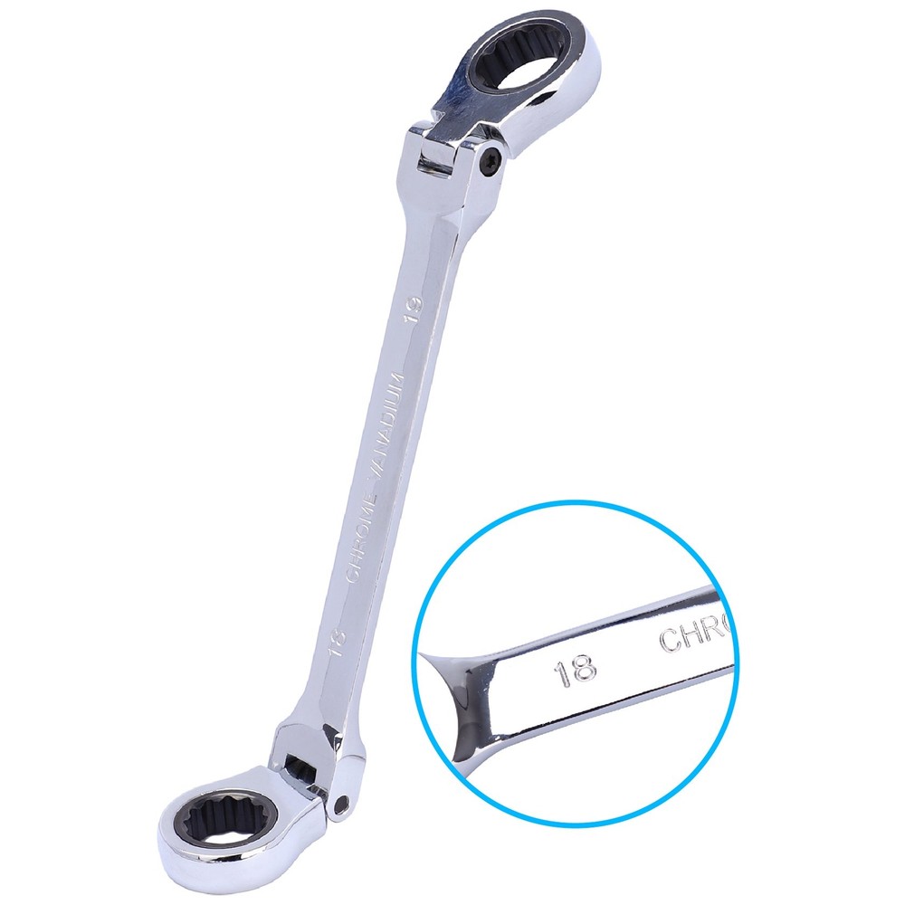 6PCS Double Box Flex Head Ratcheting Wrench set Heavy Duty Spanner Set REF97428