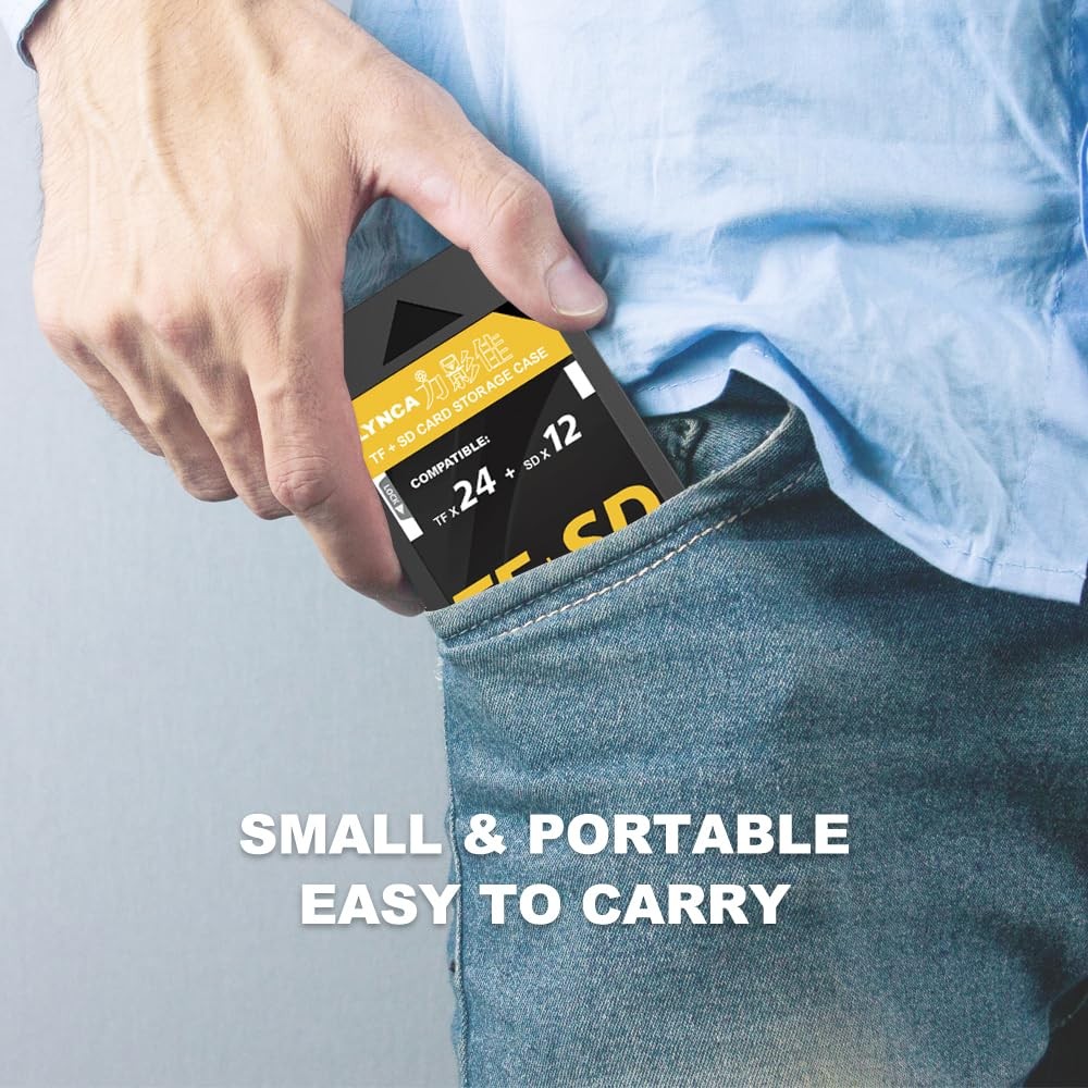 Memory Card Holder Case, LYNCA Camera SD Protector Organizer, 36 Black