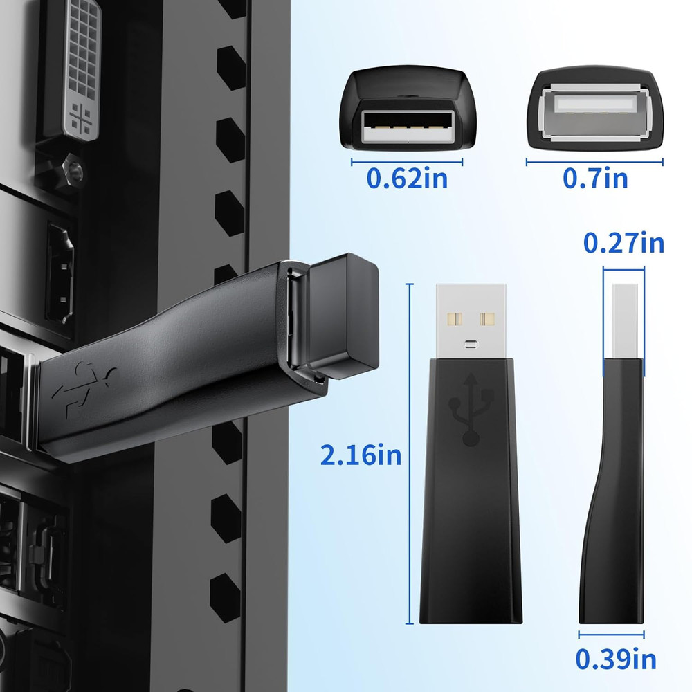 Replacement USB Dongle Extender for Logitech Unifying Receiver, USB 2.0 Male