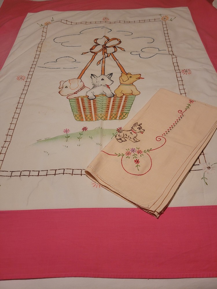 Vintage Embroidered Nursery Linens