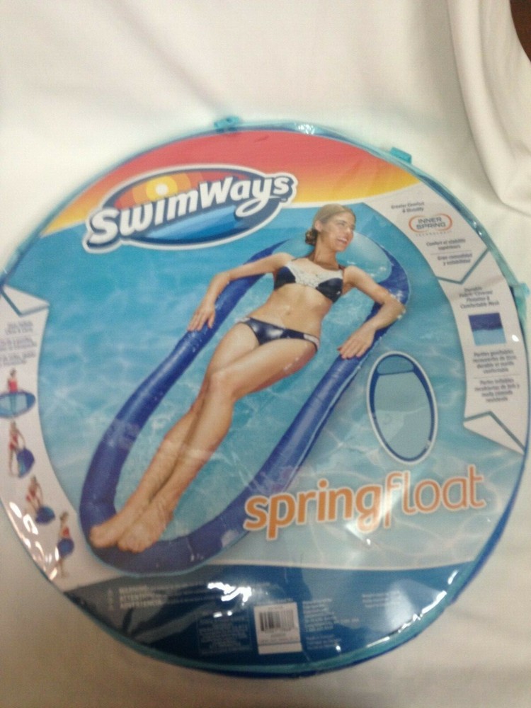 NEW SwimWays Original Spring Float - Floating Swim Hammock for Pool or Lake Blue