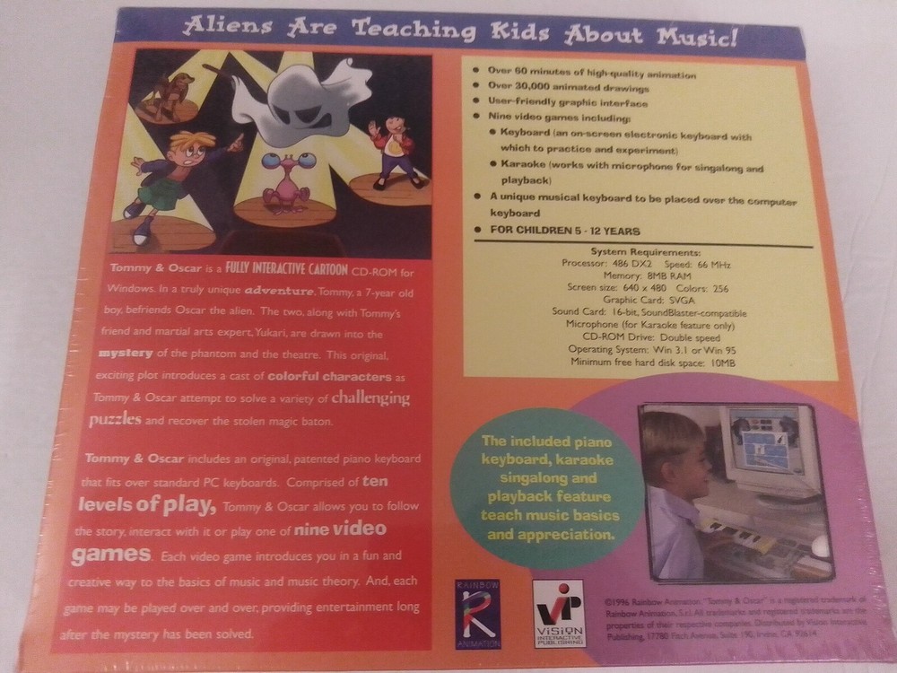 Tonmmy & Oscar CD-ROM Includes Keyboard Controller for Windows 3.1 to XP New