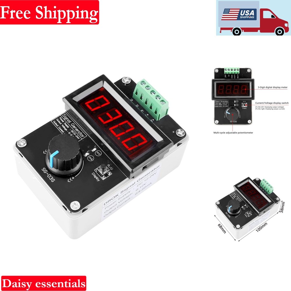 4-20mA Signal Generator Adjustable DC Voltage & Current for PLC LED Testing
