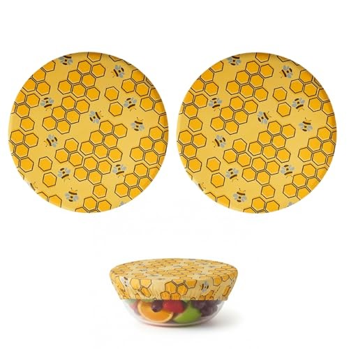 2Pcs Beeswax Bowl Covers, Reusable Sourdough Proofing Covers for Bread Baking,