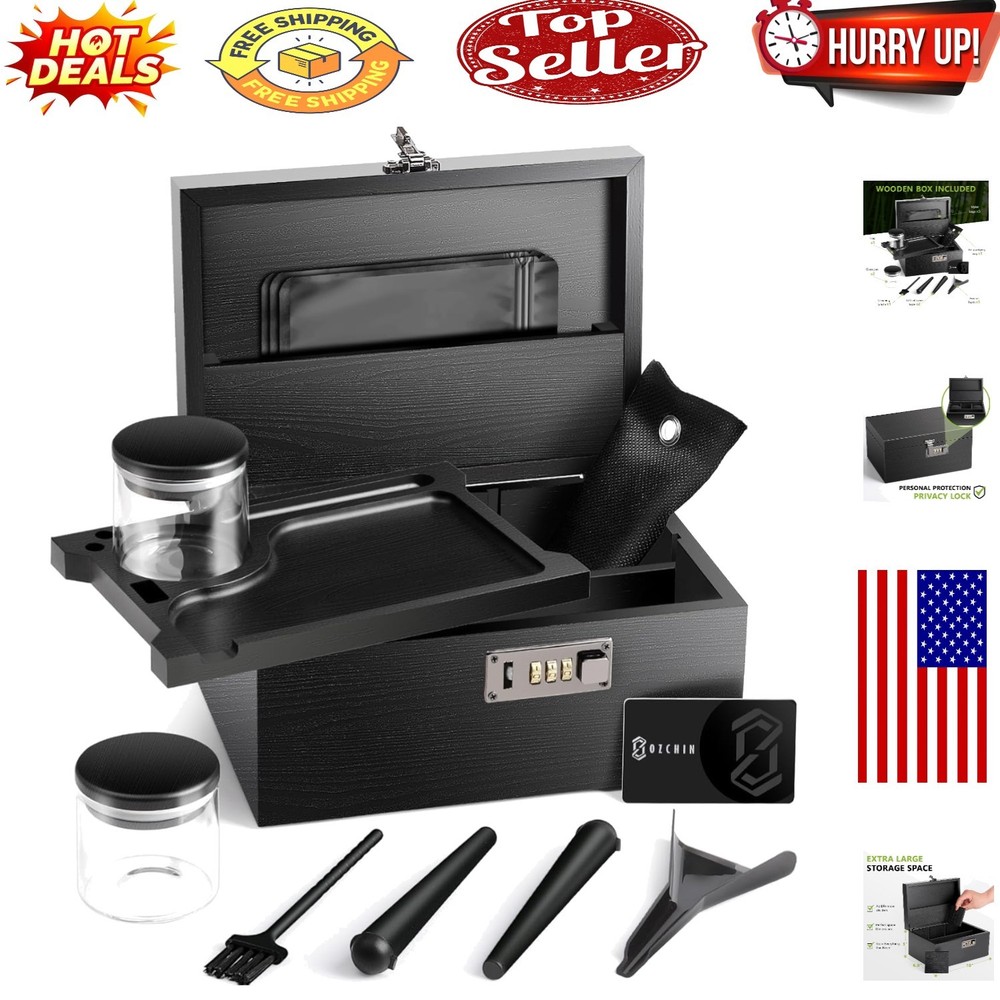 Elegant Lockable Bamboo Storage Box with Customizable Tray