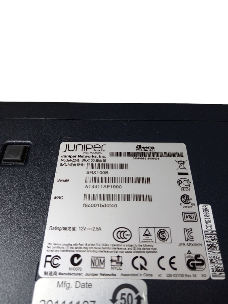 Juniper Svcs Gateway 100 with 8xfe (SRX100B) tested working great