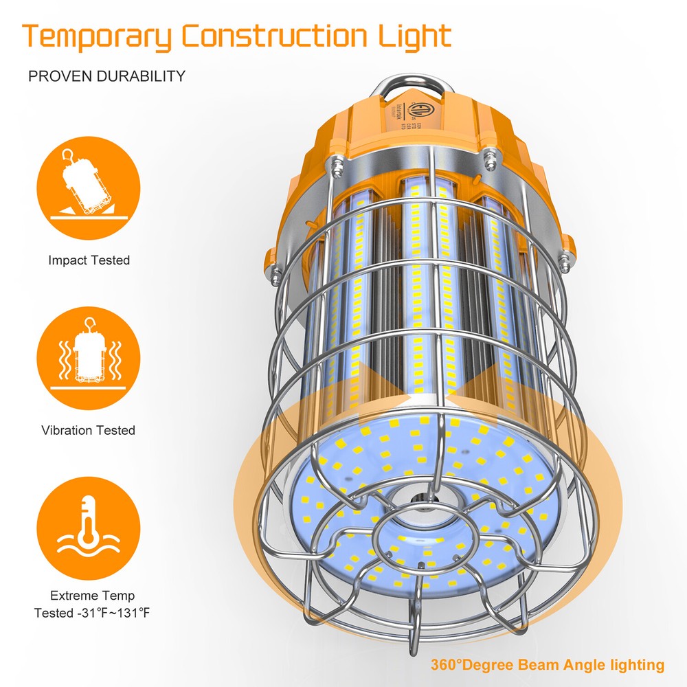 125Watt LED Construction Work Light Portable Temporary Jobsite Building Lighting