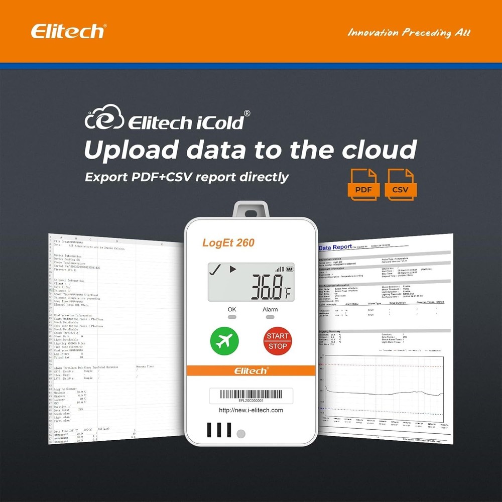 Elitech LogEt 260-TH 4G Temp Humidity Data Logger SIM Cloud SMS Email APP Alert