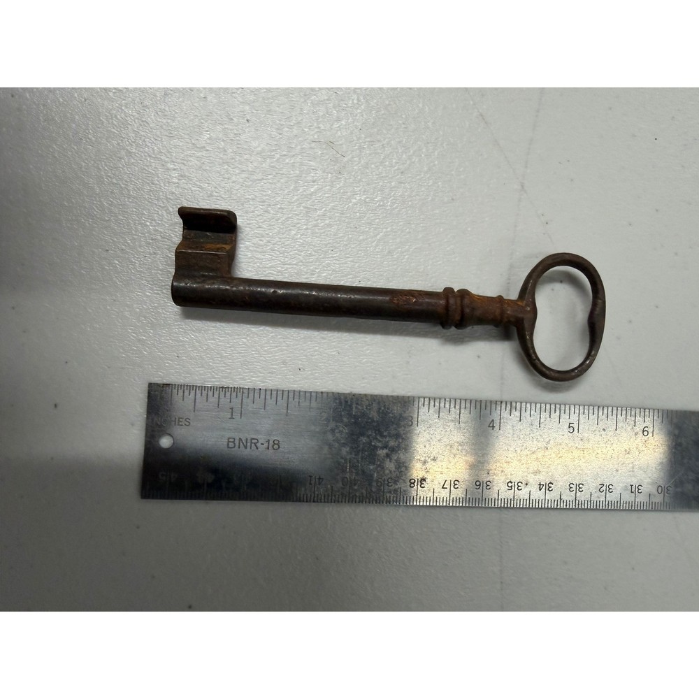 Antique Cast Iron Skeleton Key Large 5.5 Inch Rustic Rusty Barrel Key Decorative