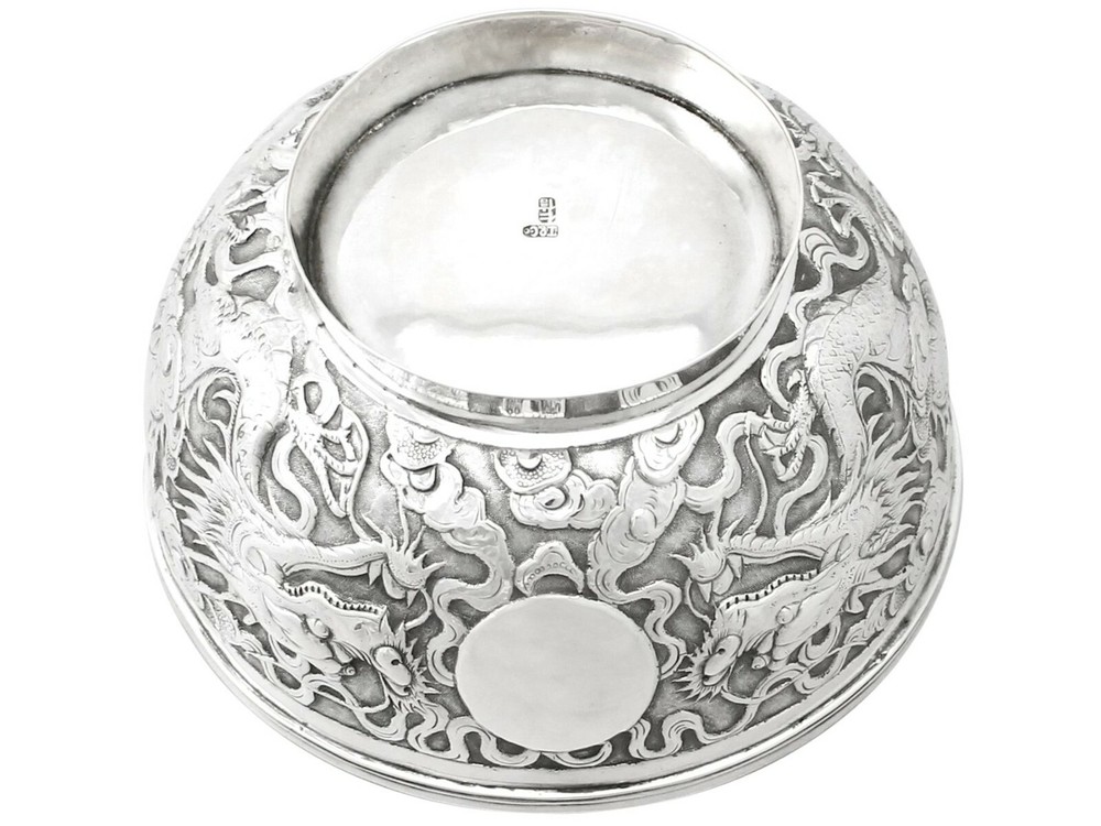 Chinese Export Silver Bowl Antique Circa 1890