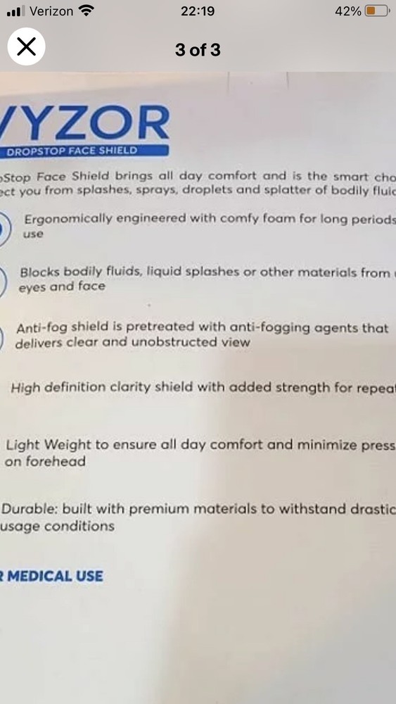 Safety Face Shield Clear Face Shield With Foam, 5-pack