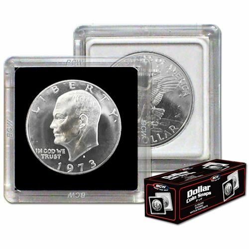 NEW (10 PK) BCW 2x2 Coin Snap- Dollar- Black