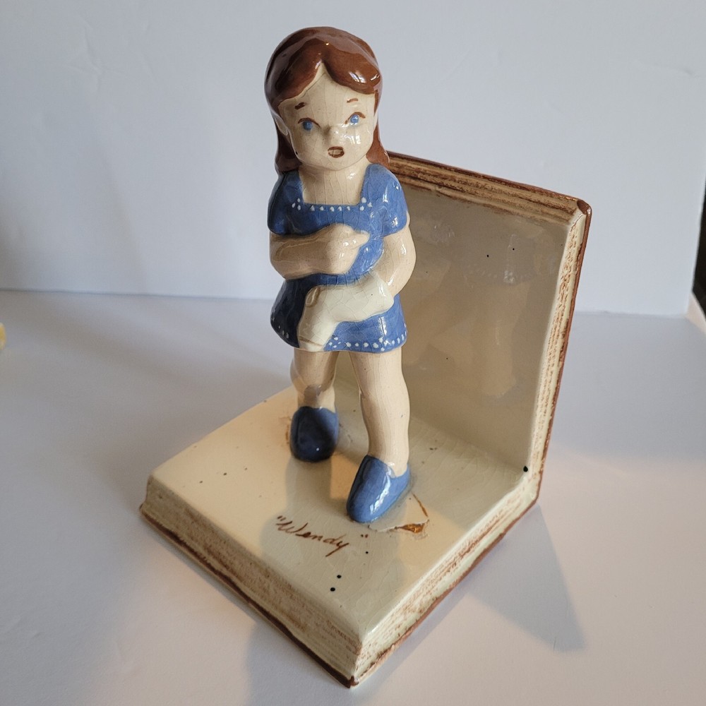 Vintage Wendy Girl Ceramic Bookend