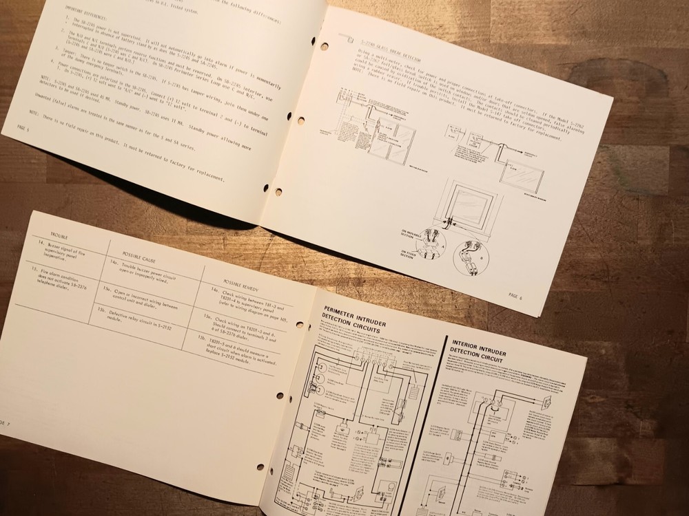 NuTone S-2252 / S-2152 Security System & Devices Troubleshooting Guides (Pair)