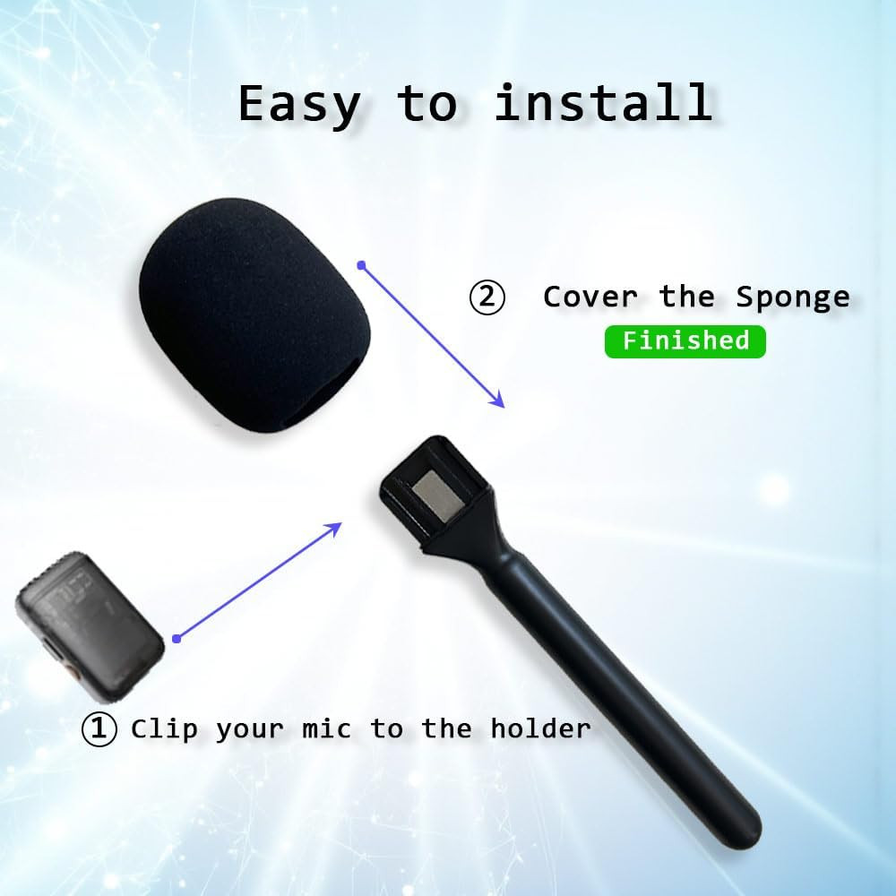 Mic Holder Adapter for Dji Mic 1/2 / Mini, Microphone Handle Handheld Comp