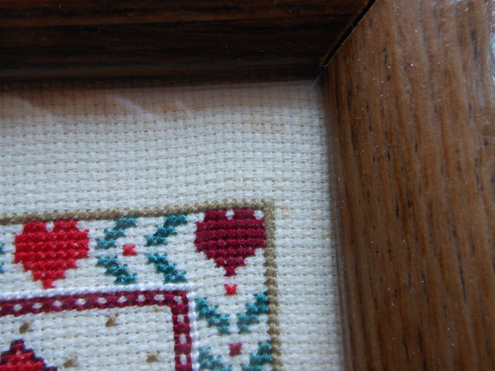 Four Santas Finished Cross Stitch Framed Christmas