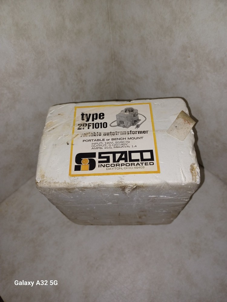 Staco 2PF-1010 120/140v Variable Transformer, New open box