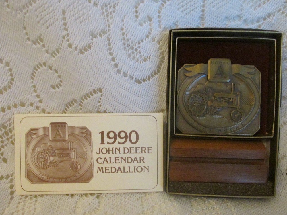 1990 John Deere Calendar Medallion Featuring Model A Tractor