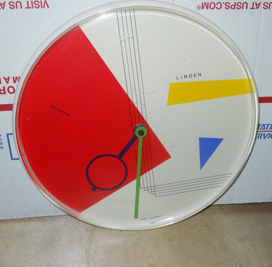 LINDEN postmodern wall clock west germany  works