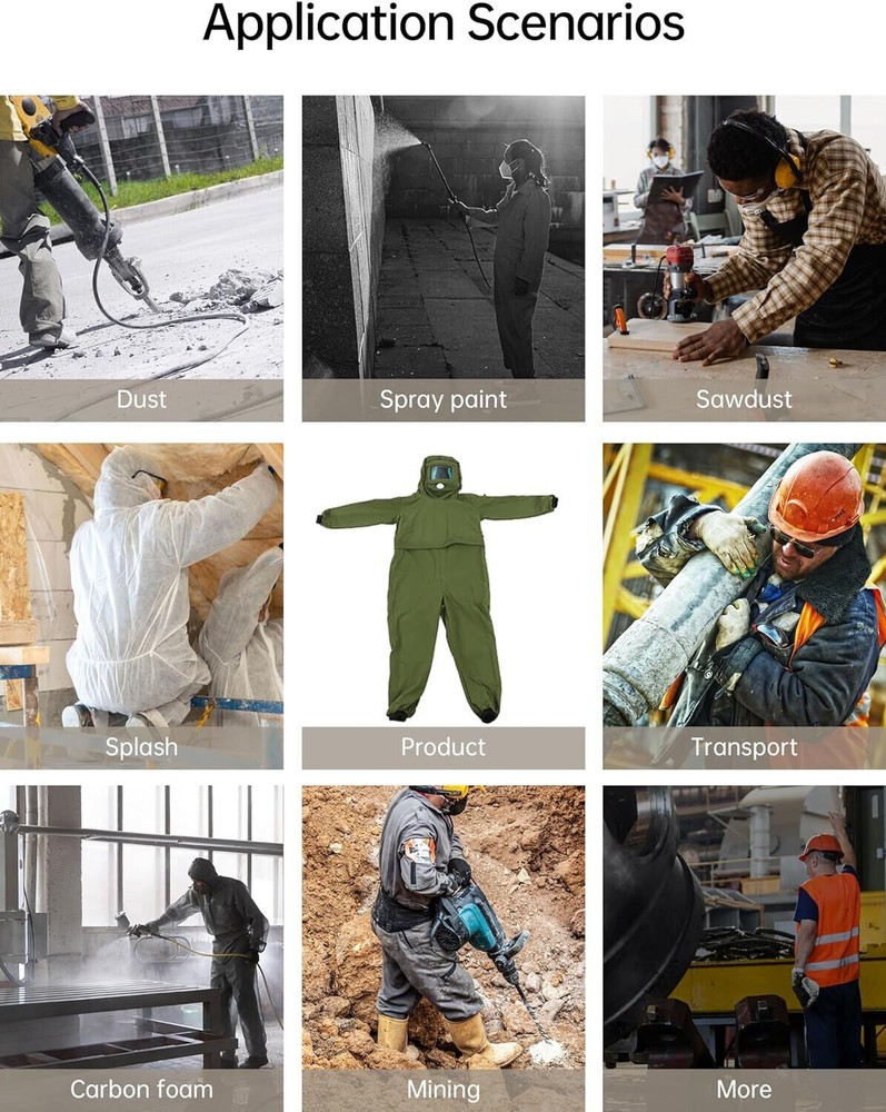 Sand Blasting Suit Protective Hood Splash Work Protection Protective Mask US