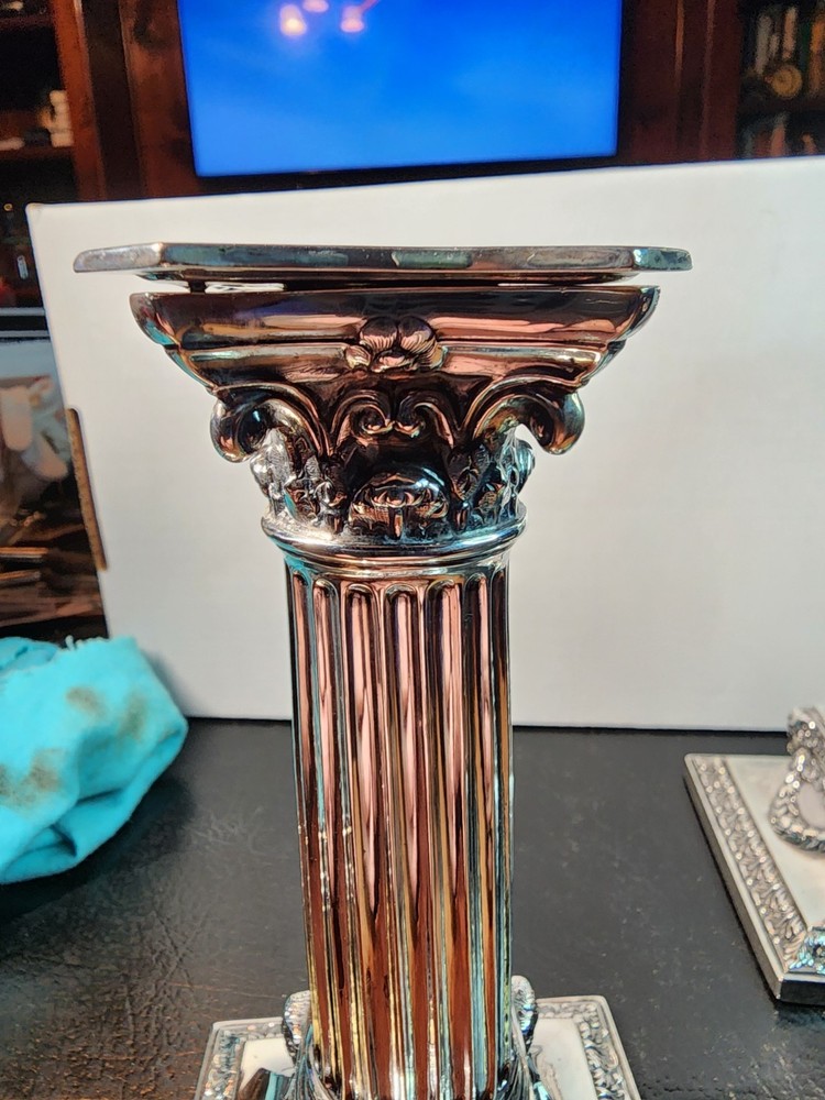 Martin Hall & Co Sterling Silver Corinthian Column Candlesticks