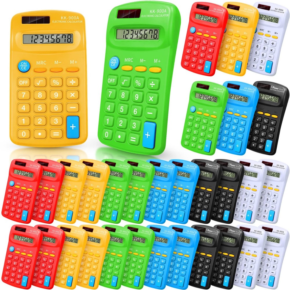 30 Pack Pocket Calculator Small Battery Powered Bulk Mini Size 4