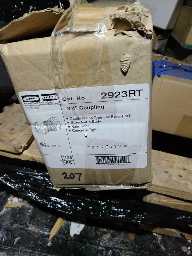 (125-Pk) Hubbell-Raco EMT Raintight Compression Coupling 3/4" 2923RT