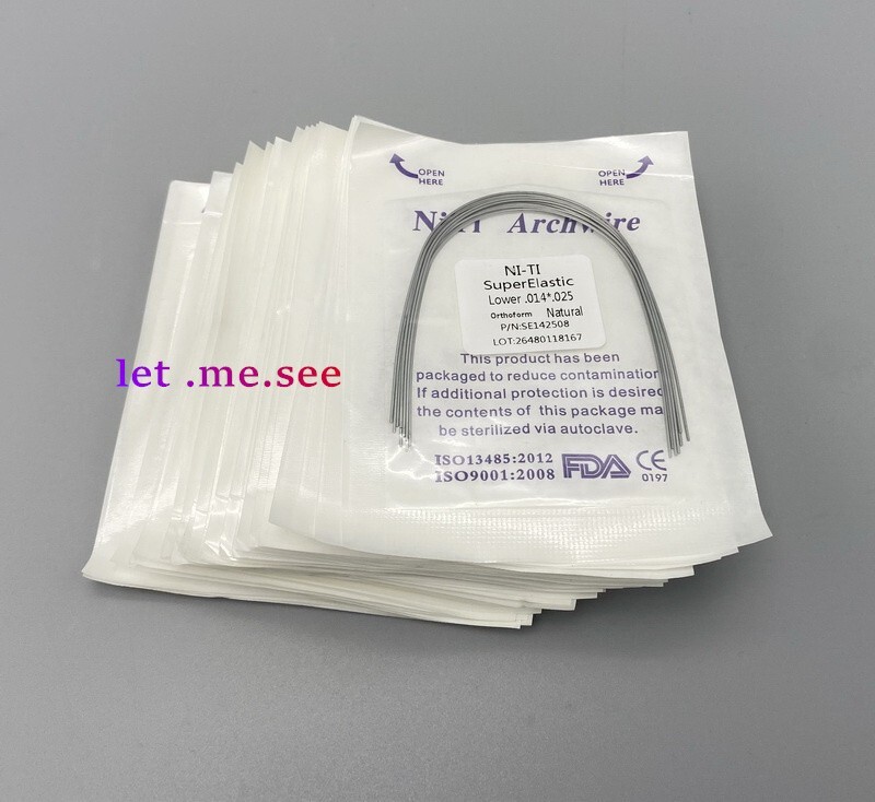Dental Orthodontic Super elastic Ni-Ti Arch wire Round Rectangular Natural Form