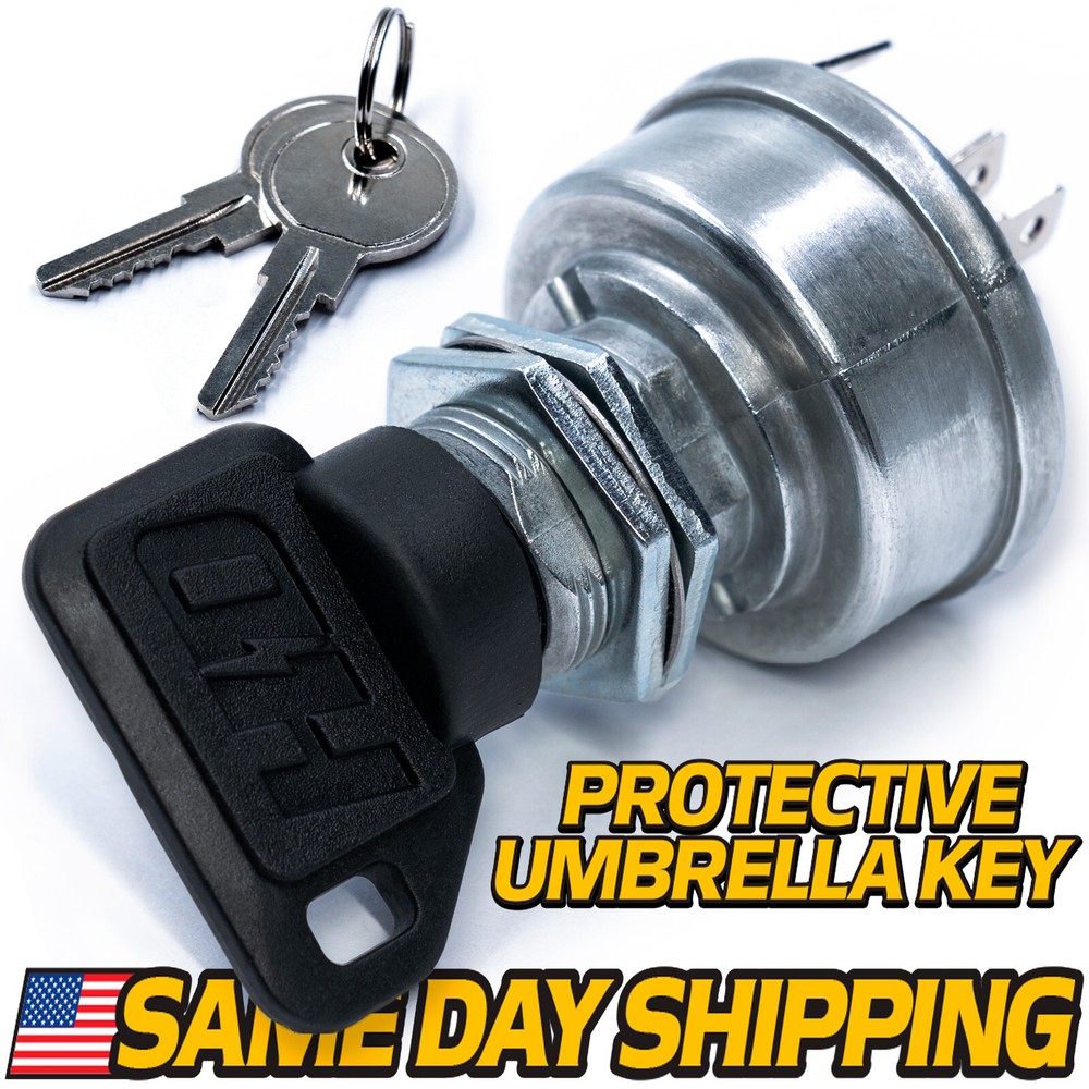 Ignition Key Switch For John Deere TCA22740 - TCA15075 w/ DUST SHIELD KEY