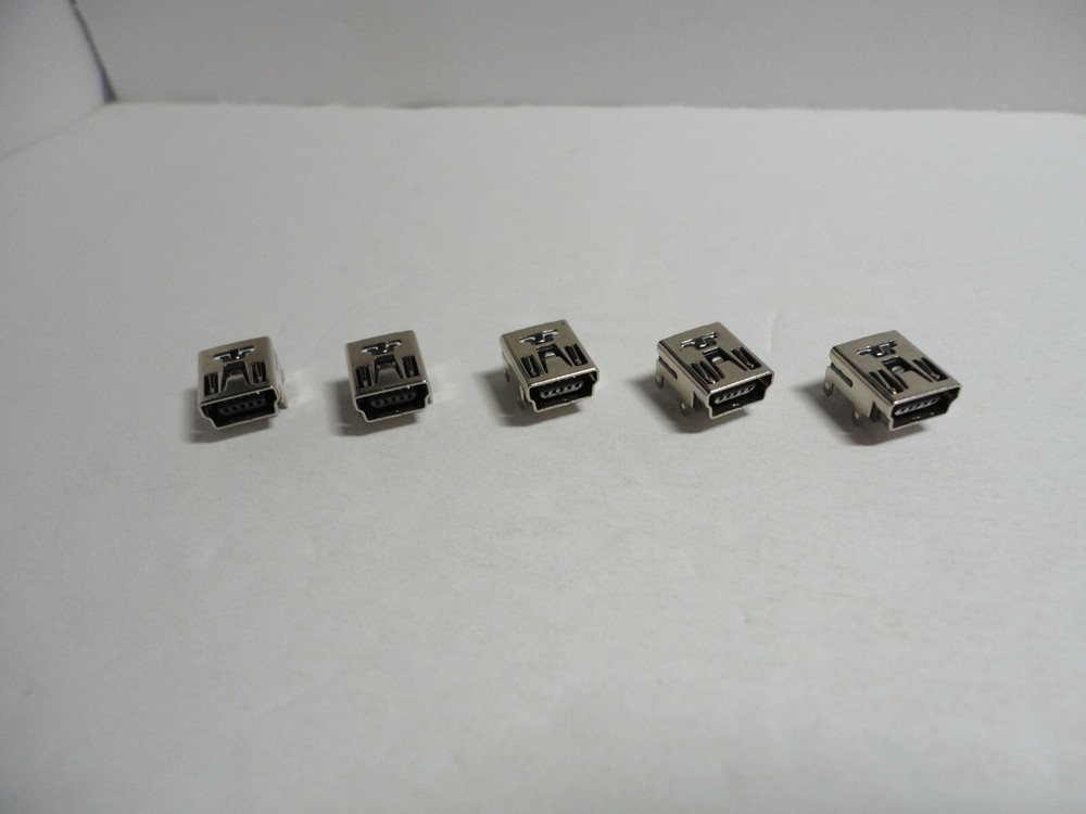 5 Pcs Pack Lot Mini USB Type B 5Pin Female Socket Right Angle DIP Jack Connector