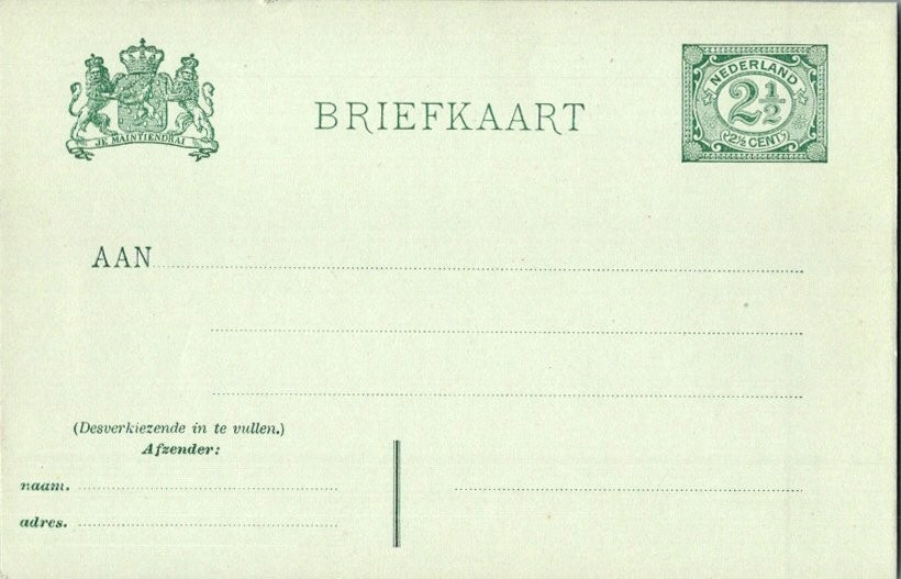 Netherlands Higgins & Gage 29 Unused.