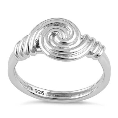 925 Sterling Silver Circle Swirl Ring