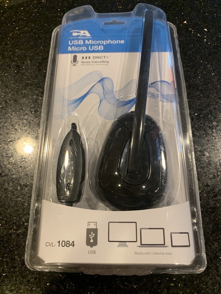 CYBER ACOUSTICS USB Microphone Micro USB CVL-1084 Noise Cancelling