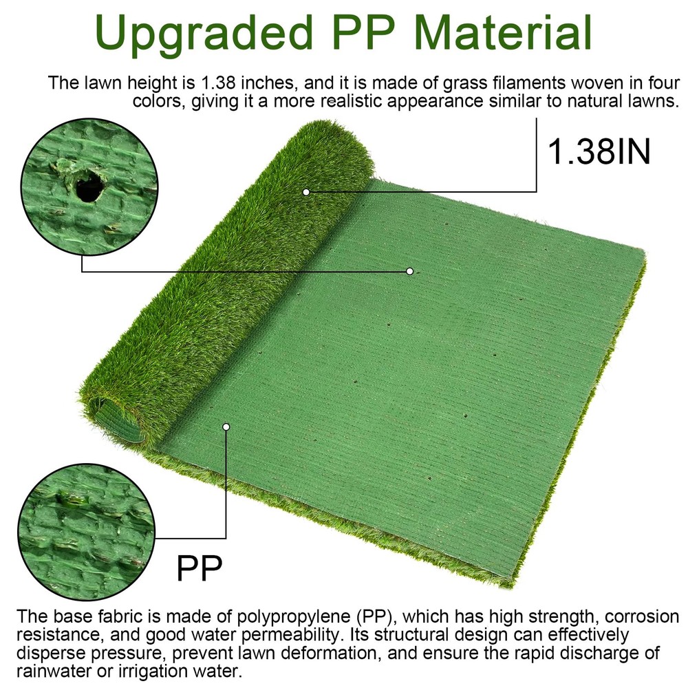 Three Oranges Artificial Grass Dog Training Mat Large 3x5FT Reusable Turf Draina