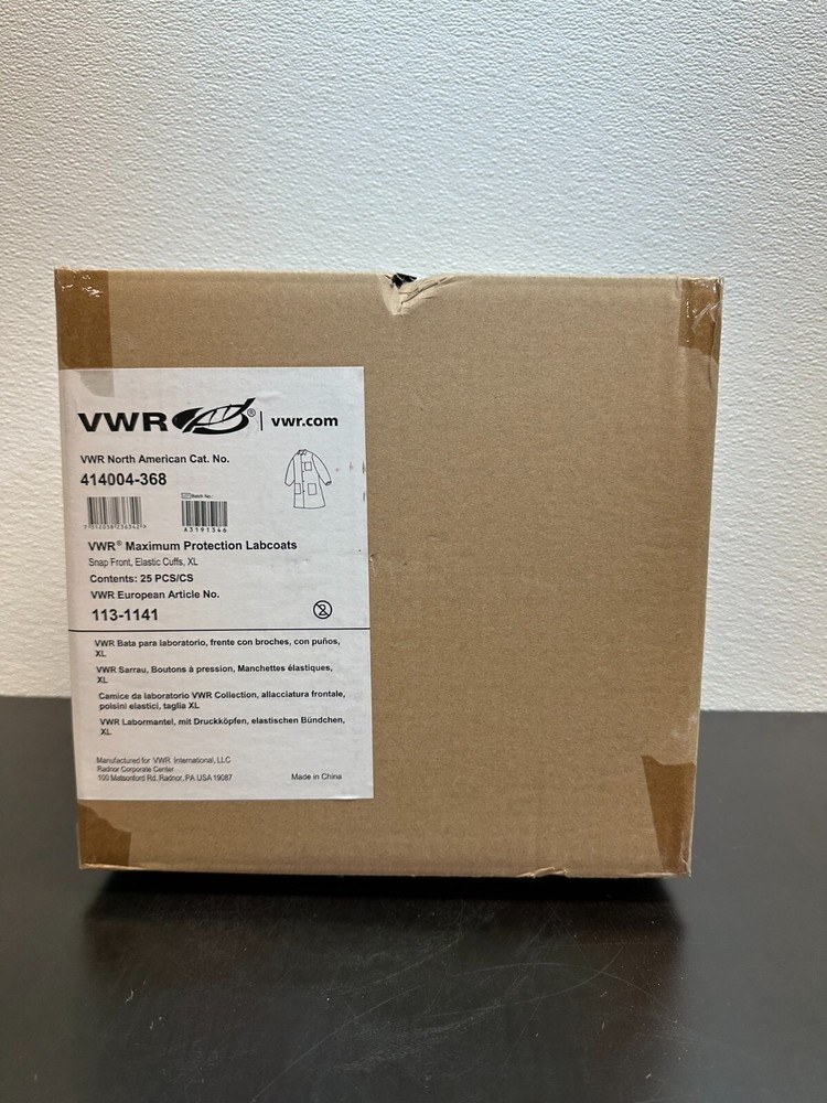VWR 414004-368 Maximum Protection Lab Coats 25 PCS XL