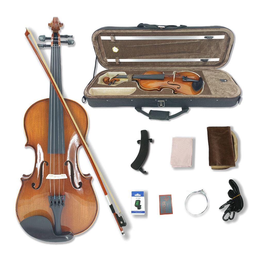 4 String 4/4 Violin Solid Wood Ebony Fittings Accessory Professional Lerners