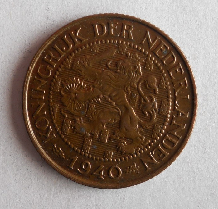 1940 NETHERLANDS CENT - Excellent Coin - FREE SHIP - Netherlands Bin #E