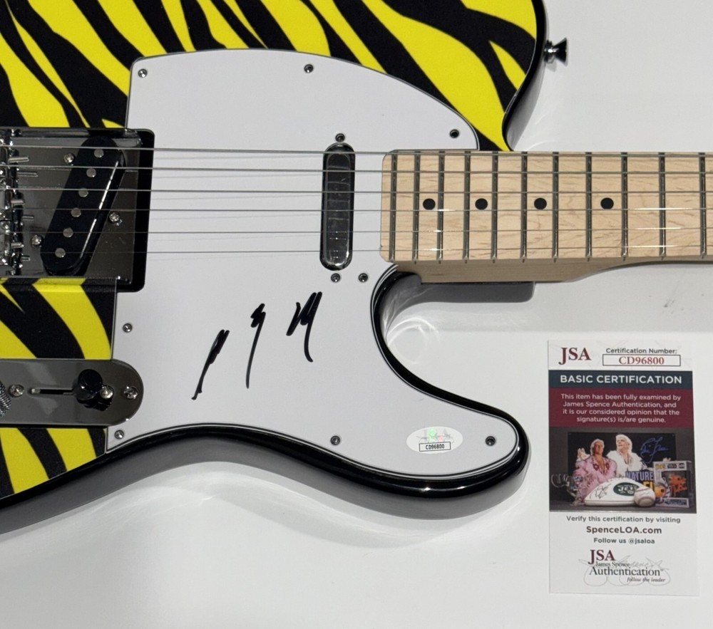 GEORGE LYNCH SIGNED CUSTOM TIGER STRIPE ELECTRIC GUITAR JSA COA