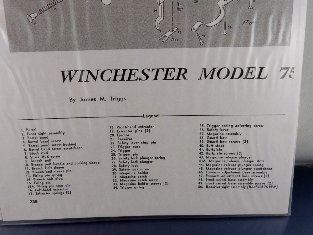 WINCHESTER MODEL 75 RIFLE BREAK DOWN INSTRUCTION KIT