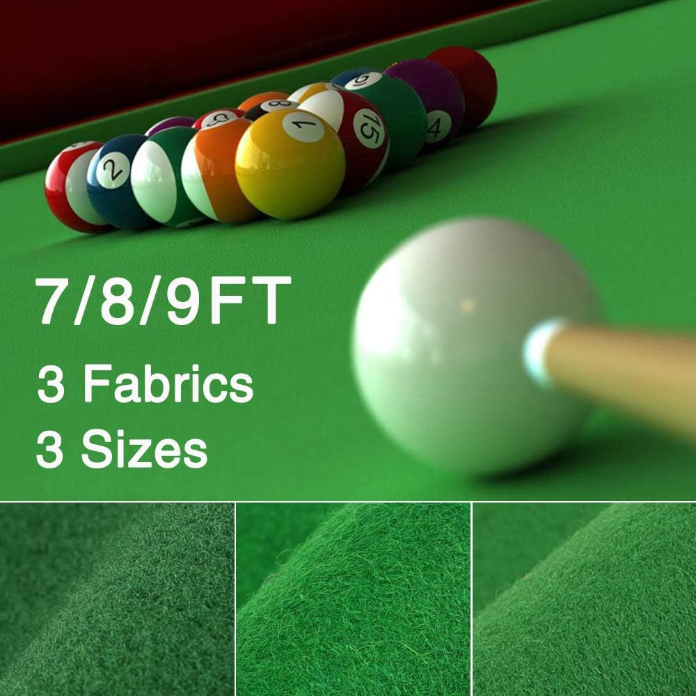 Billiard Cloth Pool Table Felt Cloth with 6 Cloth Strips for 7/8/9 Foot Table Fa