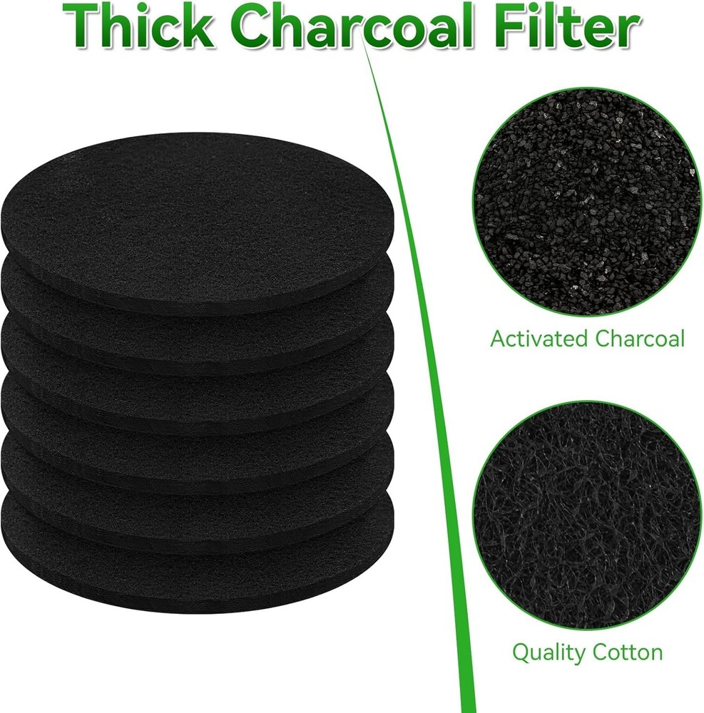 Charcoal Filters for Kitchen Compost Bin, 6/12 Pack Filters for Compost Pails C