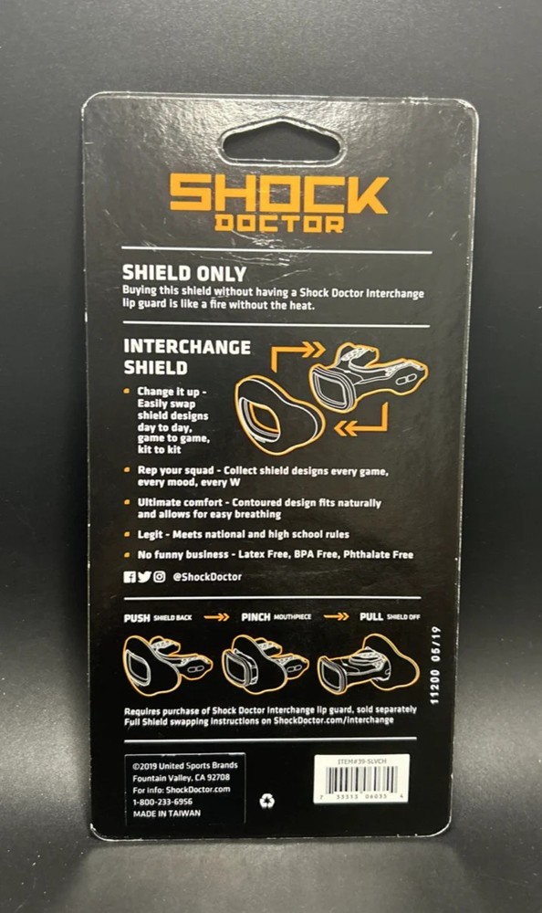 Shock Doctor 39-RDCH Interchange Mouthguard Chrome OSFA