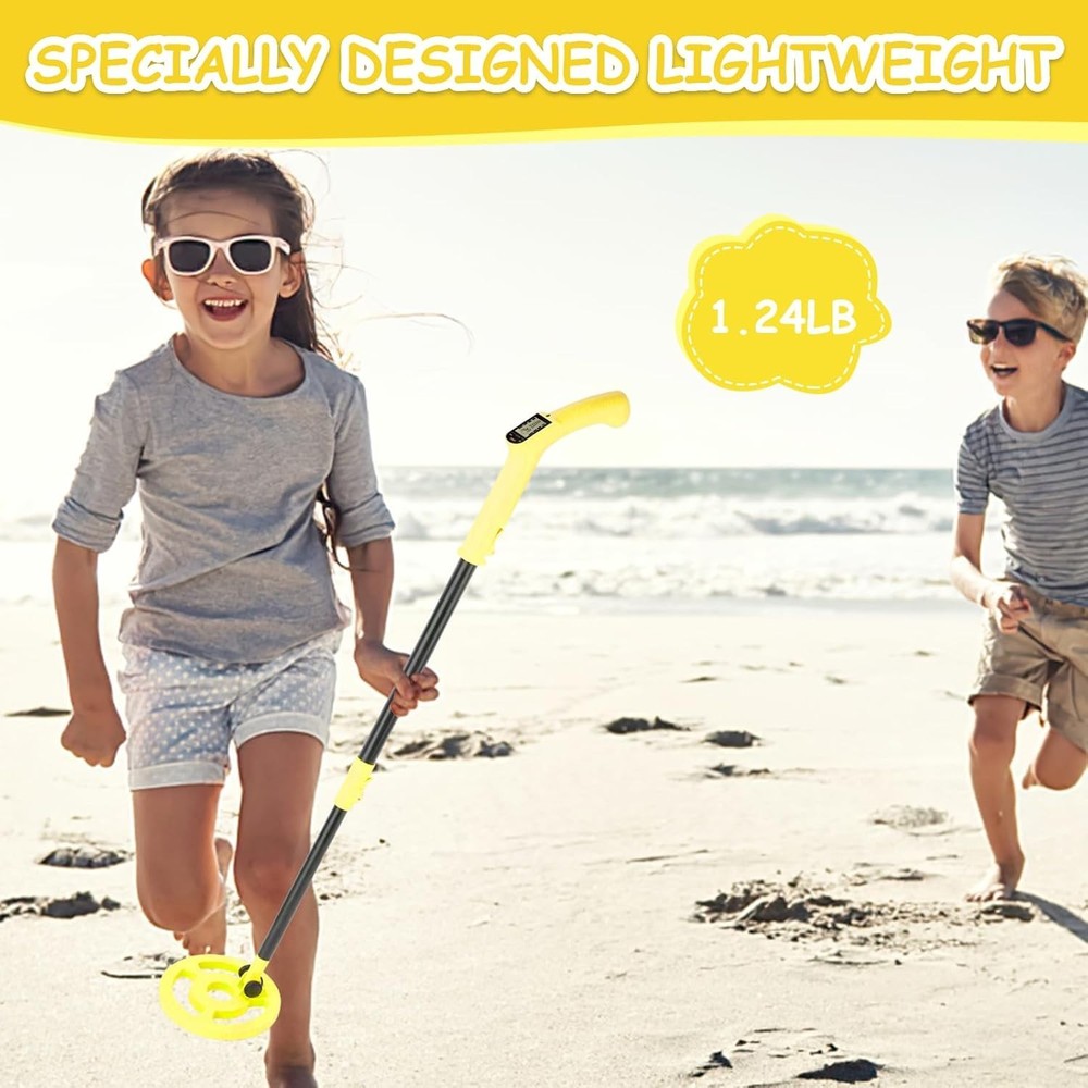 Interactive Kids Metal Detector 6'' Coil - Adjustable & Fun LCD Display Included