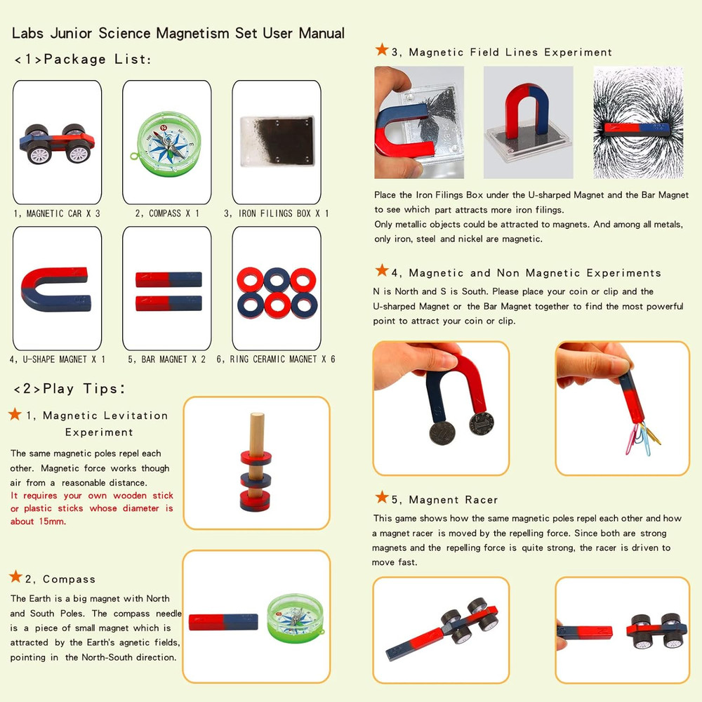 Science Magnet Kits for Kids: Educational Magnet Science Projects Experiment Too
