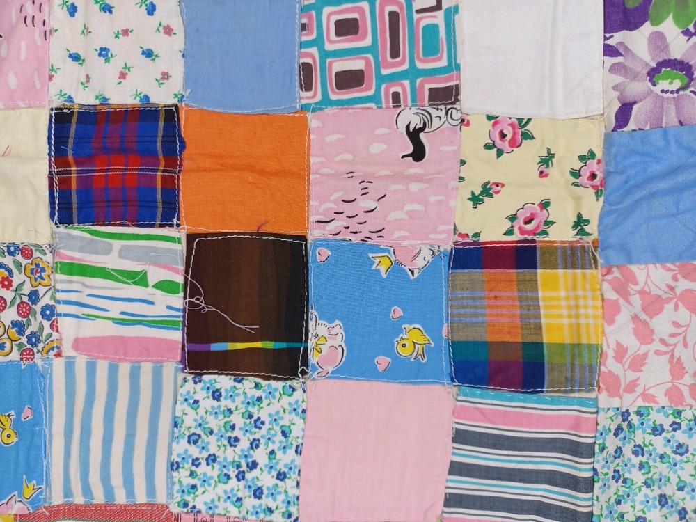 16" X 33" Patchwork Quilt Pillow Vintage Work In Progress