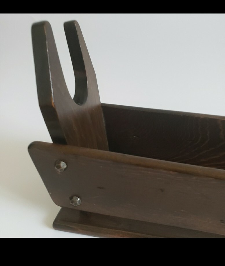 Midcentury Solid Wood Handmade Sledge Bottle Holder